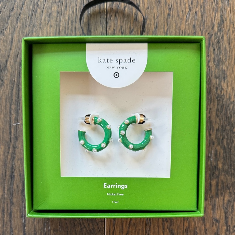 Kate Spade Emerald Green Hoop Earrings